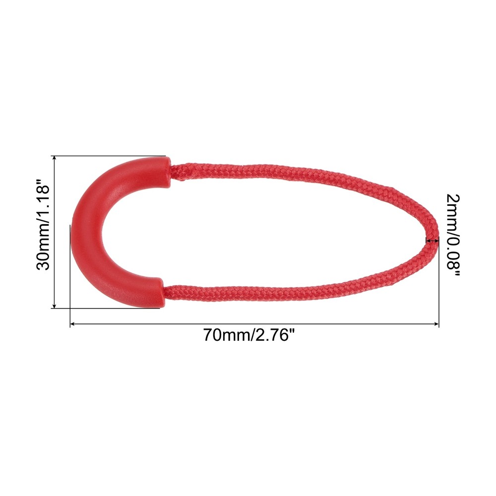 Zipper Pulls Replacement, 15 Pack Extension Cord Handle for Bags, Red