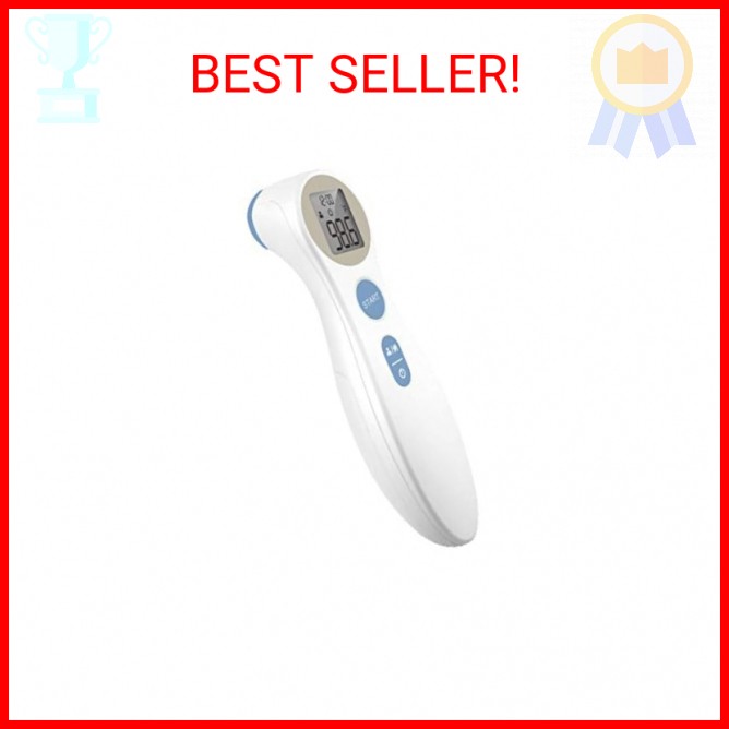 Digital Forehead Thermometer - Infrared - White (Body Temperature Reader, Lightw
