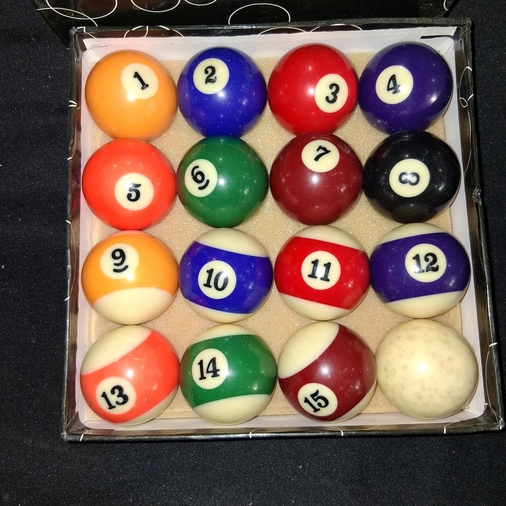 Slightly Used Pool Ball Set Complete