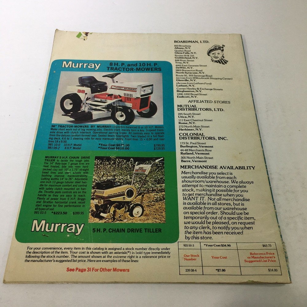 VTG Boardman Ltd. Price Guide Catalog Spring & Summer 1976 Super Scramper