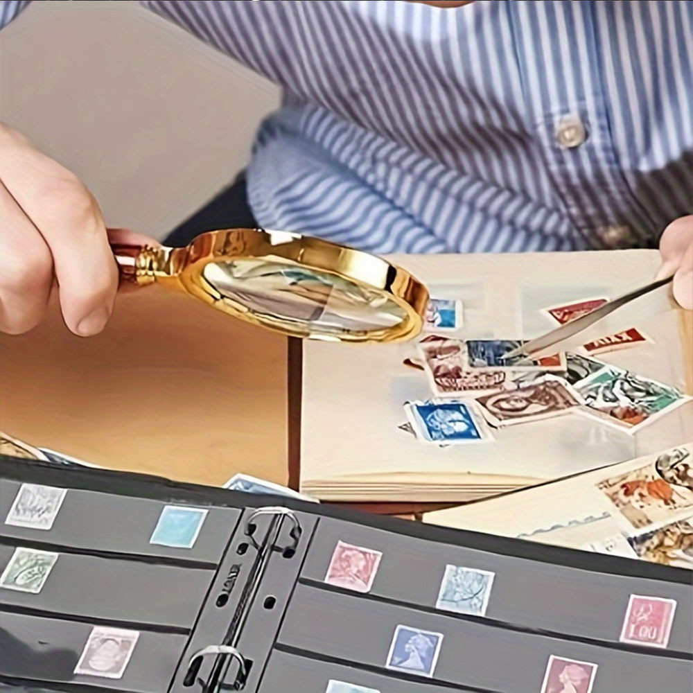 10PCS Stamp Stock Pages 5 Rows Double Side Archival Sheet Black US