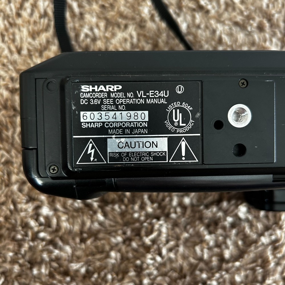 Sharp VL-E34U 8mm Analog Camcorder, UNTESTED Condition