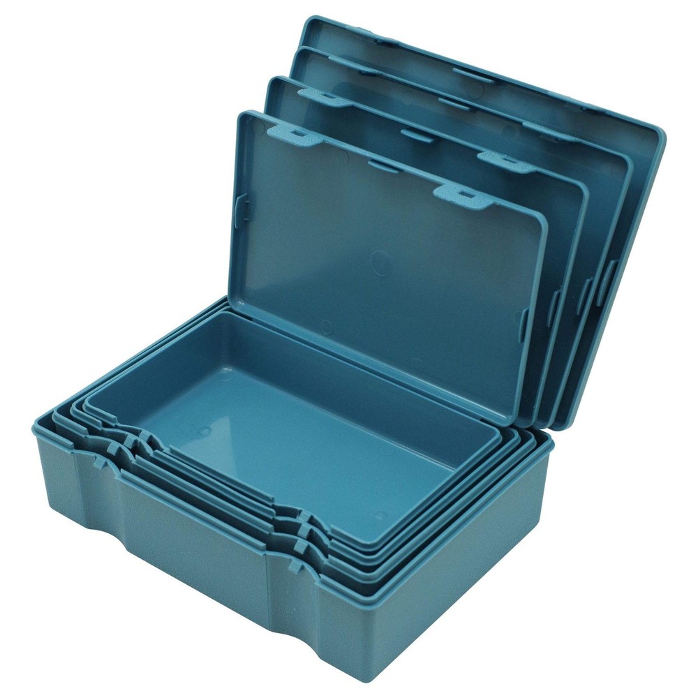 4 PCS Green EB013 Storage Containers Set Desktop Organizer Bins Stackable