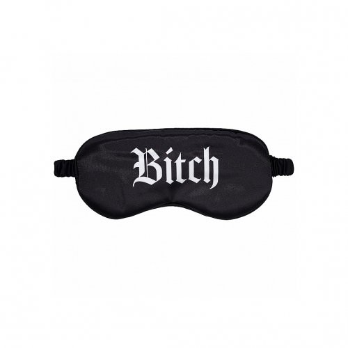Ouch! Bitch Satin Blindfold Mask - Black