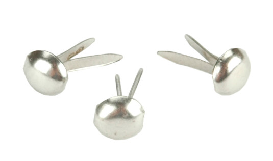 Mini Metal Paper Fasteners 3mm 100/Pkg Round - Silver