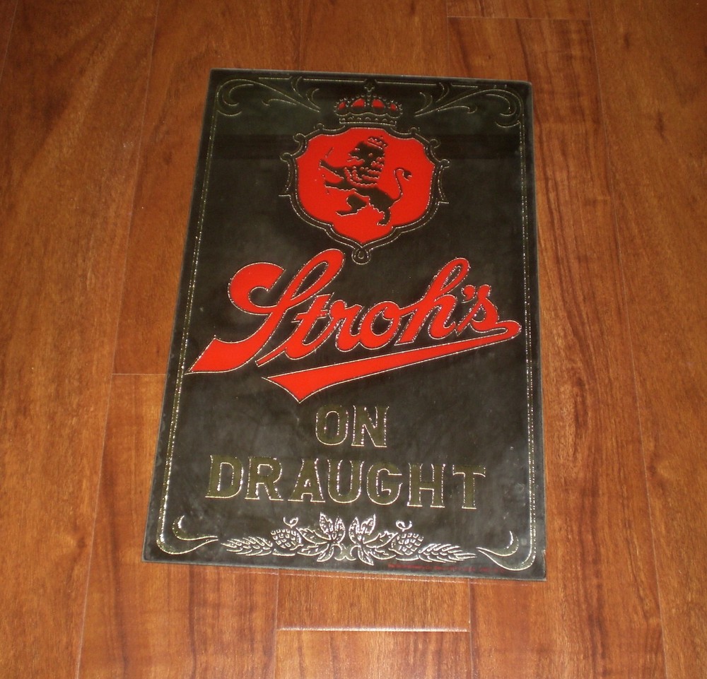 STROH'S ON DRAUGHT BEER MIRROR