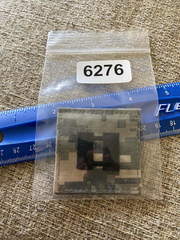 US Army Captain CPT O-3 Rank ACU Hook / Loop Pattern Military Patch INV6276