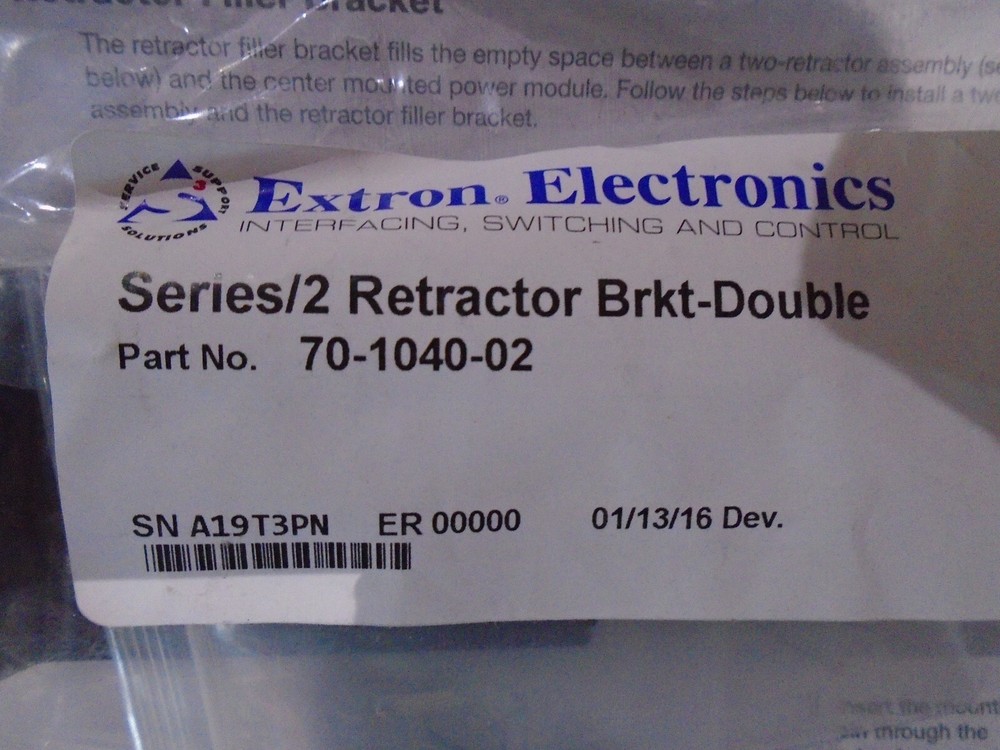 Extron 70-1040-02 Cable Cubby Retractor Bracket Kit – Double
