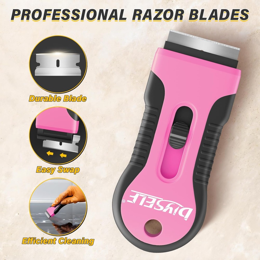 2 Pack Razor Blade Scraper, 10 PCS Spare Razor Blades, Enhanced Razor Scraper