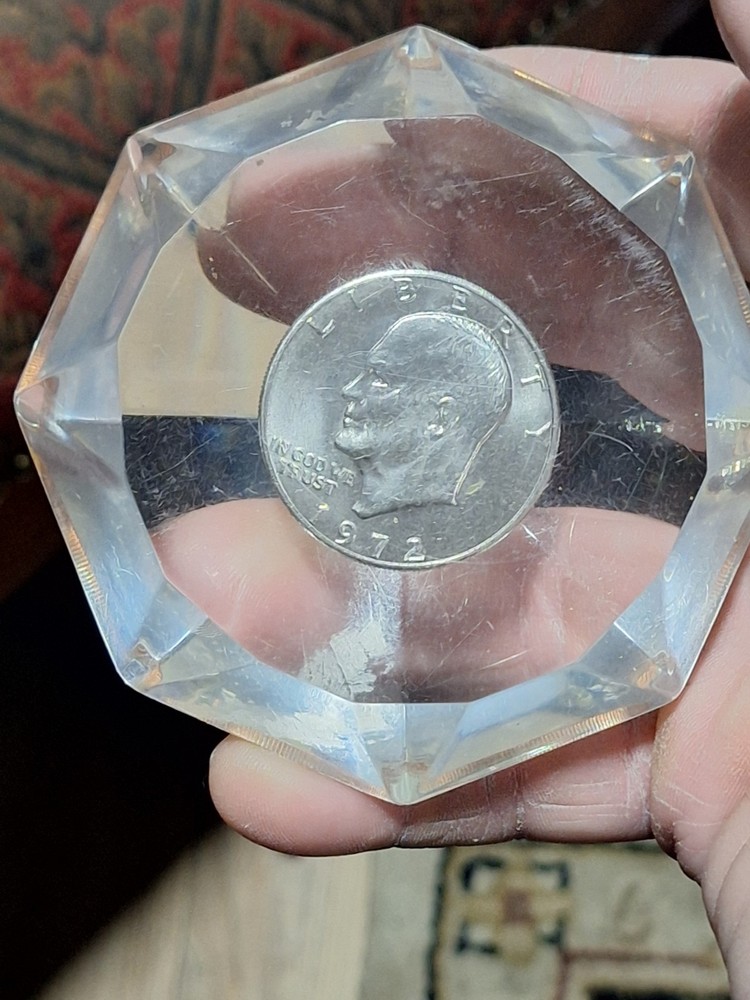 1972 Eisenhower Uncirculated In Lucite Diamond