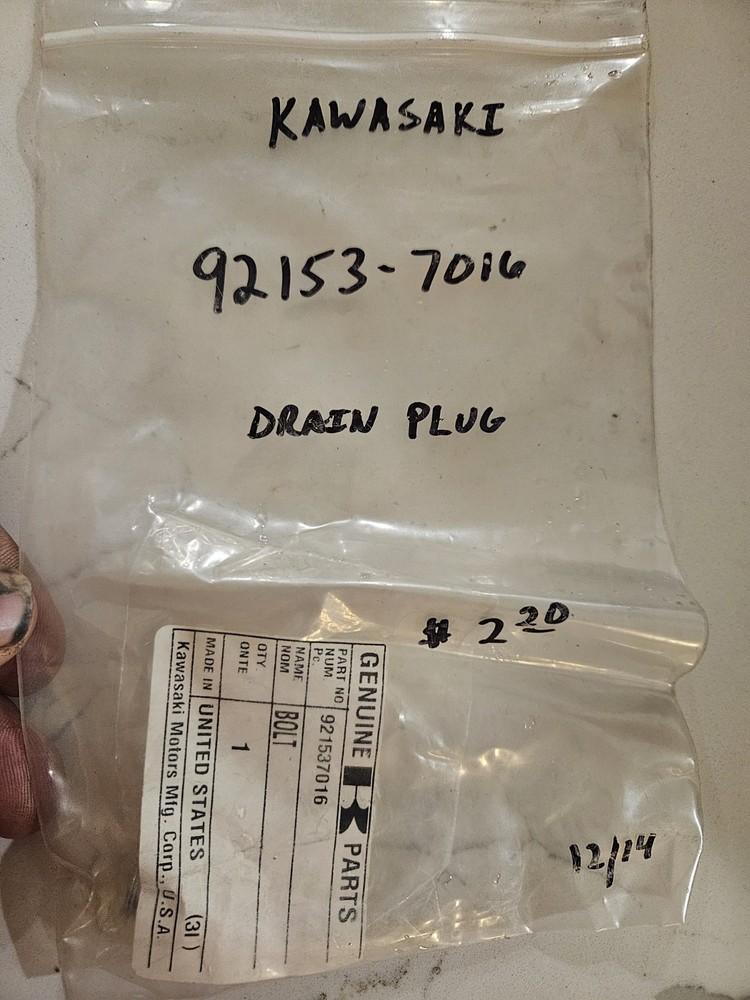 Kawasaki Drain Plug 92153-7016