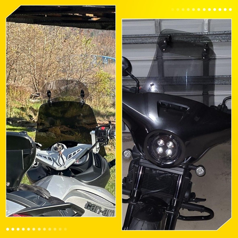 Adjustable Clip On Windshield Extension Spoiler Deflector Motorcycle For