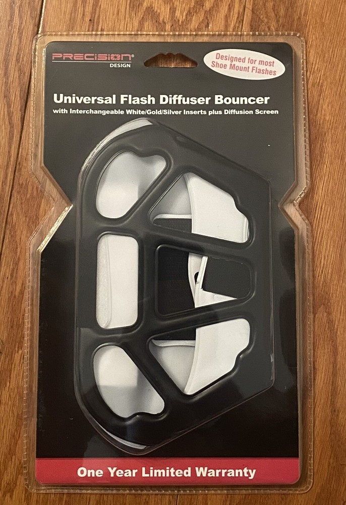 Universal Flash Diffuser Bouncer Silver White Gold With Diffusion Screen. NIB