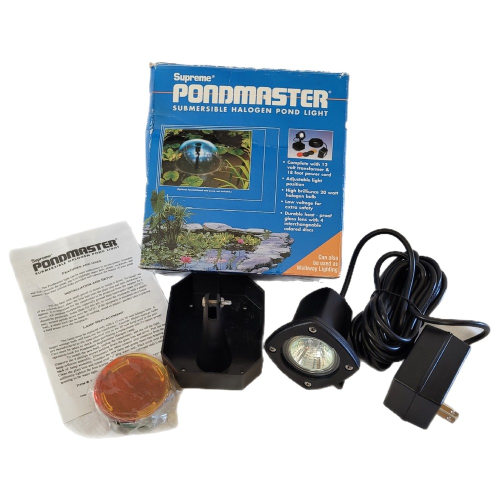 Pondmaster 02155 Submersible Halogen Pond Light Multi Color Open Box