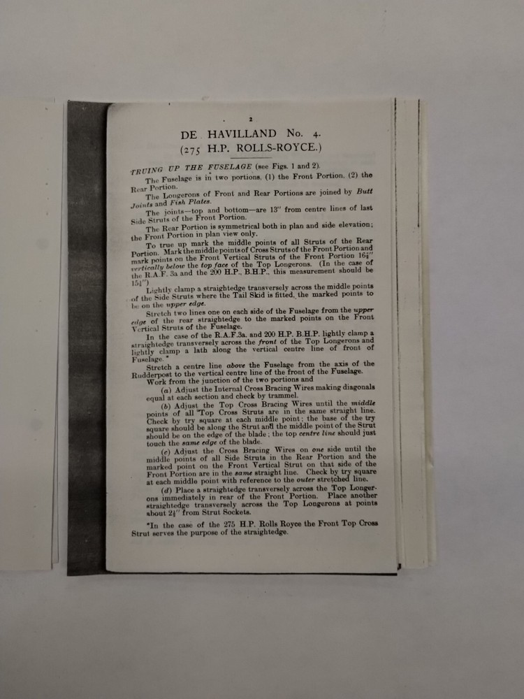 DeHavilland No. 4 (275 H.P. Rolls-Royce) Rigging Notes-Copy
