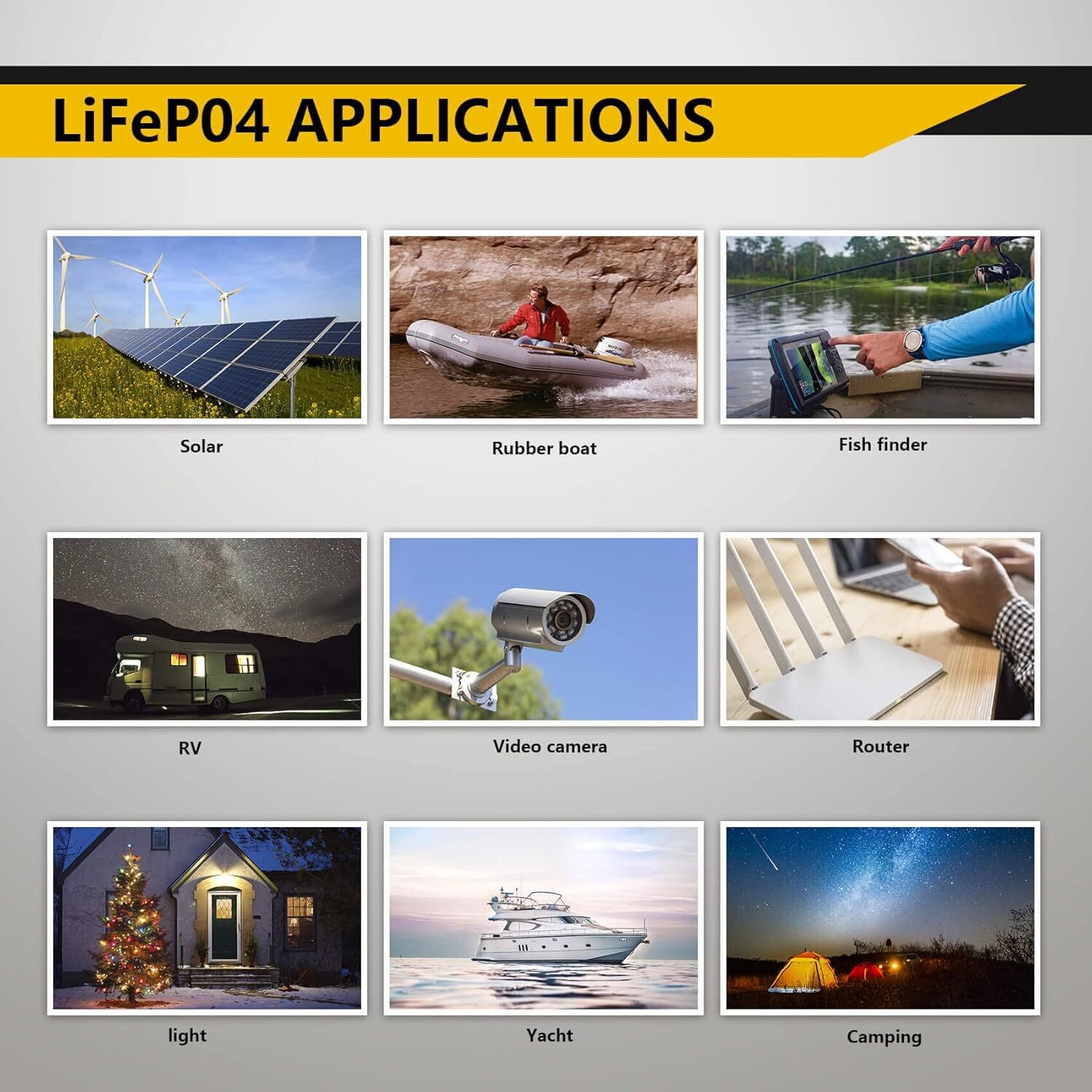 12V 9Ah LiFePO4 Lithium Battery 2000 Cycle Rechargeable Battery For Solar System