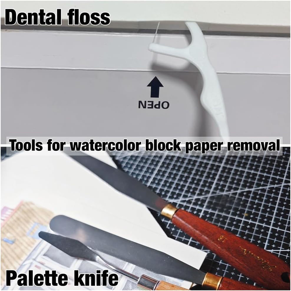 Non-Warping 100% Cotton Watercolor Paper Block - 20 Sheets of 160Lb/350Gsm Co...