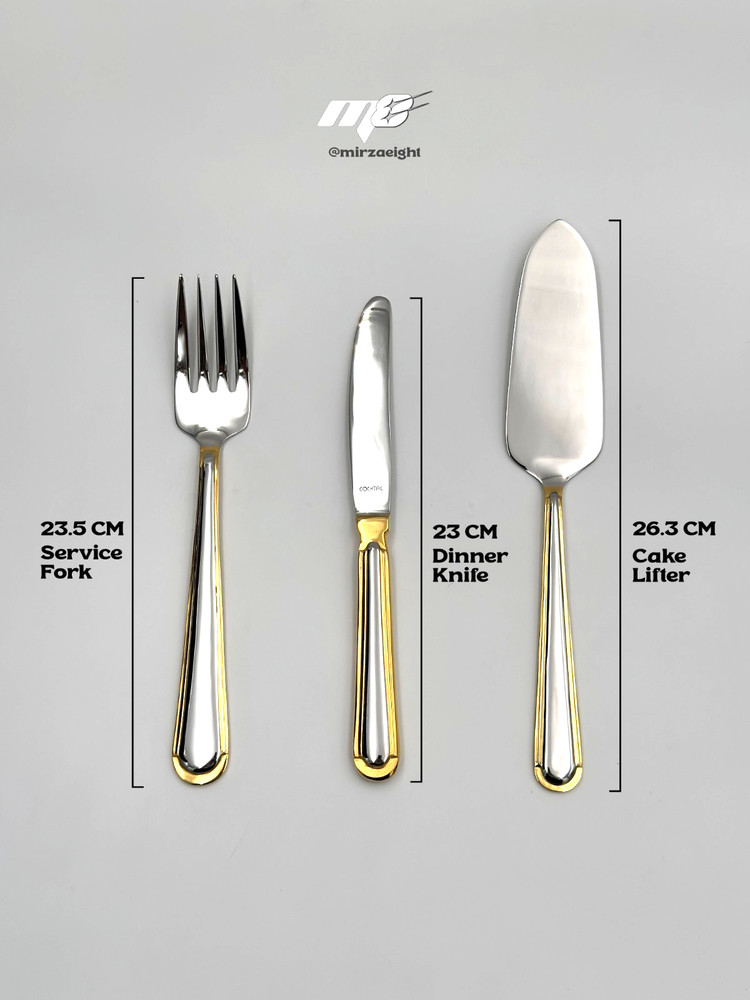 24k Gold Wedding Cake Server Set Personalized Name Knife & Fork Premium Gift Box
