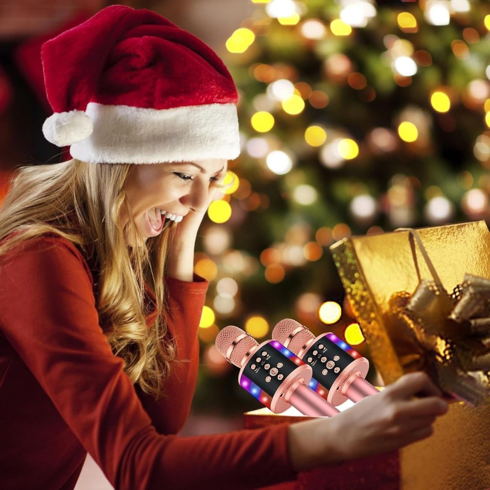 Multicolor LED Microphone for Karaoke with Echo & Bluetooth - Ideal for Parties