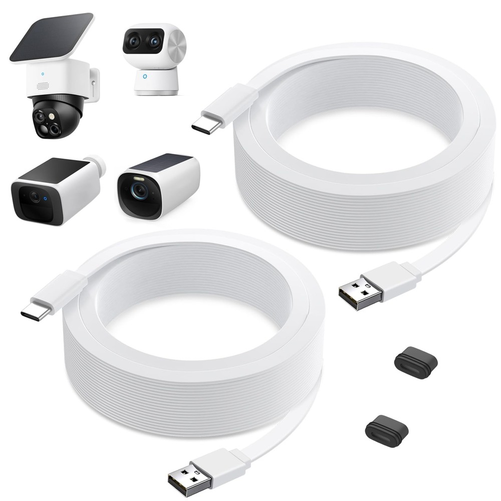 2Pack Power Cable for eufy SoloCam S220/S340, C210, USB Type-C Extension Cabl...