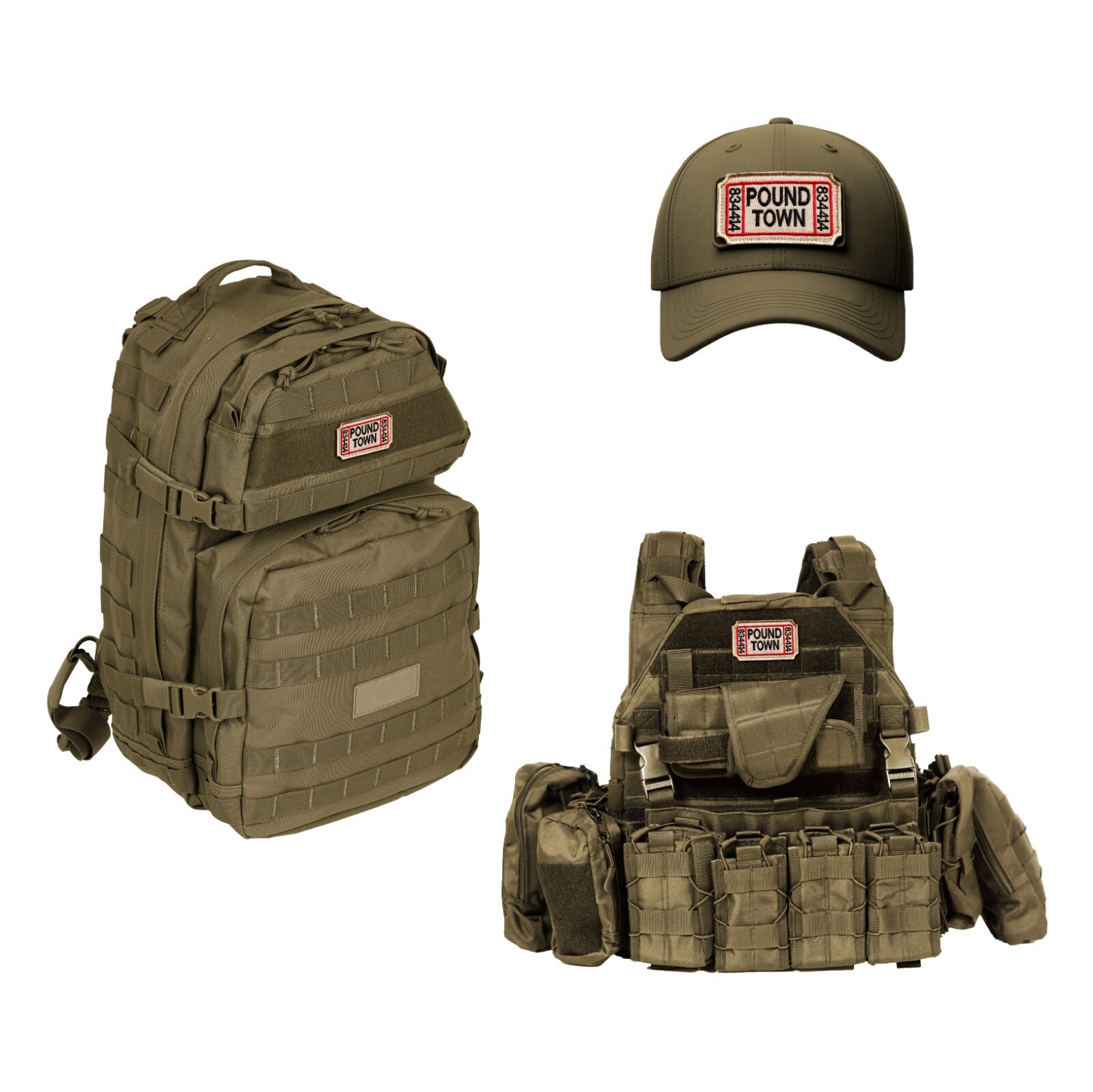 2-Piece Ticket to Pound Town Patch Set, Embroidered Tactical Patches
