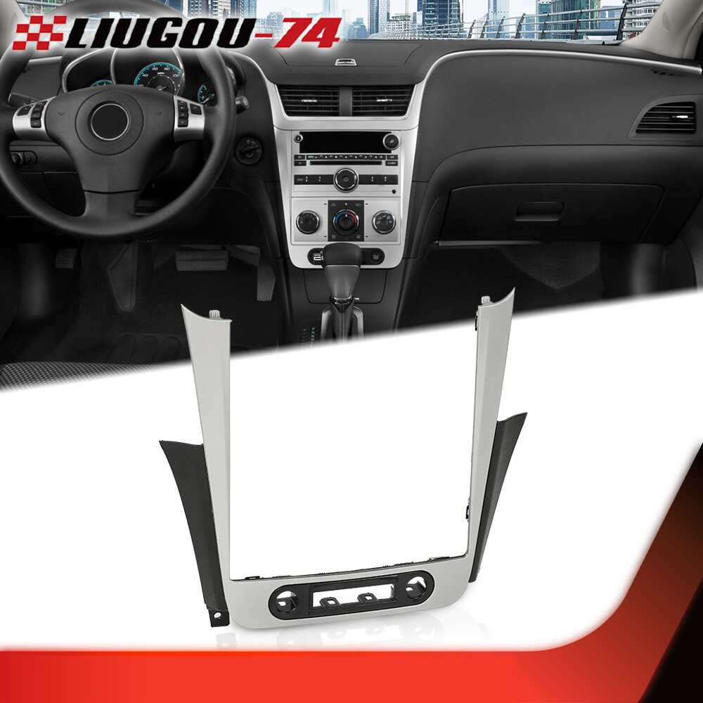 Fit For 08-12 Chevy Malibu Center Radio Dash Bezel Trim Panel Silver Black