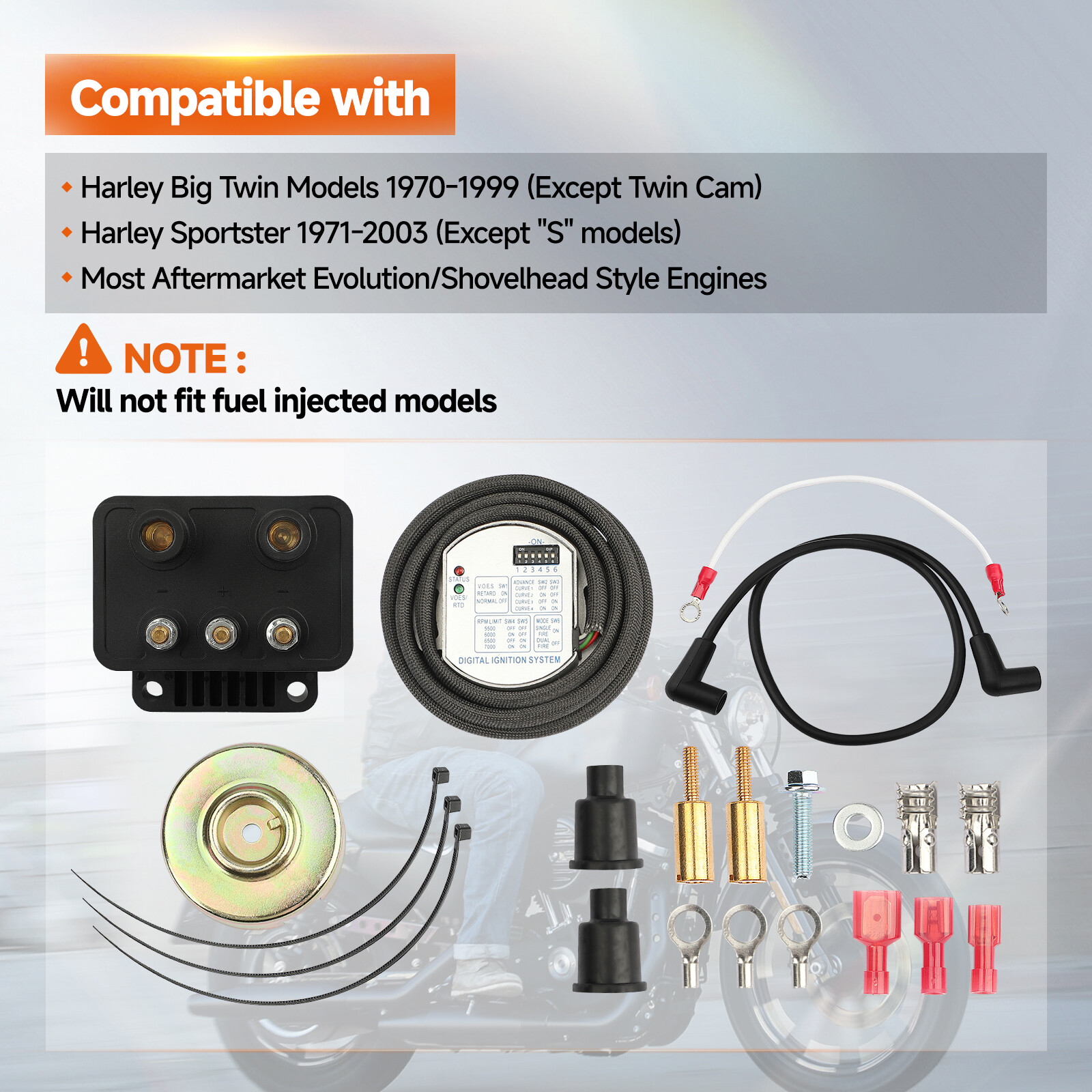 53-660 Single Fire Programmable Ignition Kit For Harley Big Twin Evo XL√