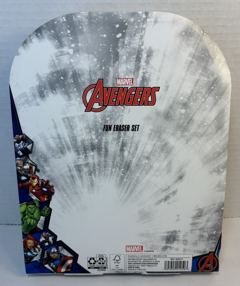 Marvel Avengers Eraser Set NIB 20 pc