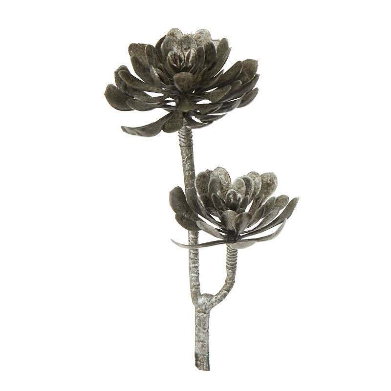 Silver Metallic Artificial Succulent Pick