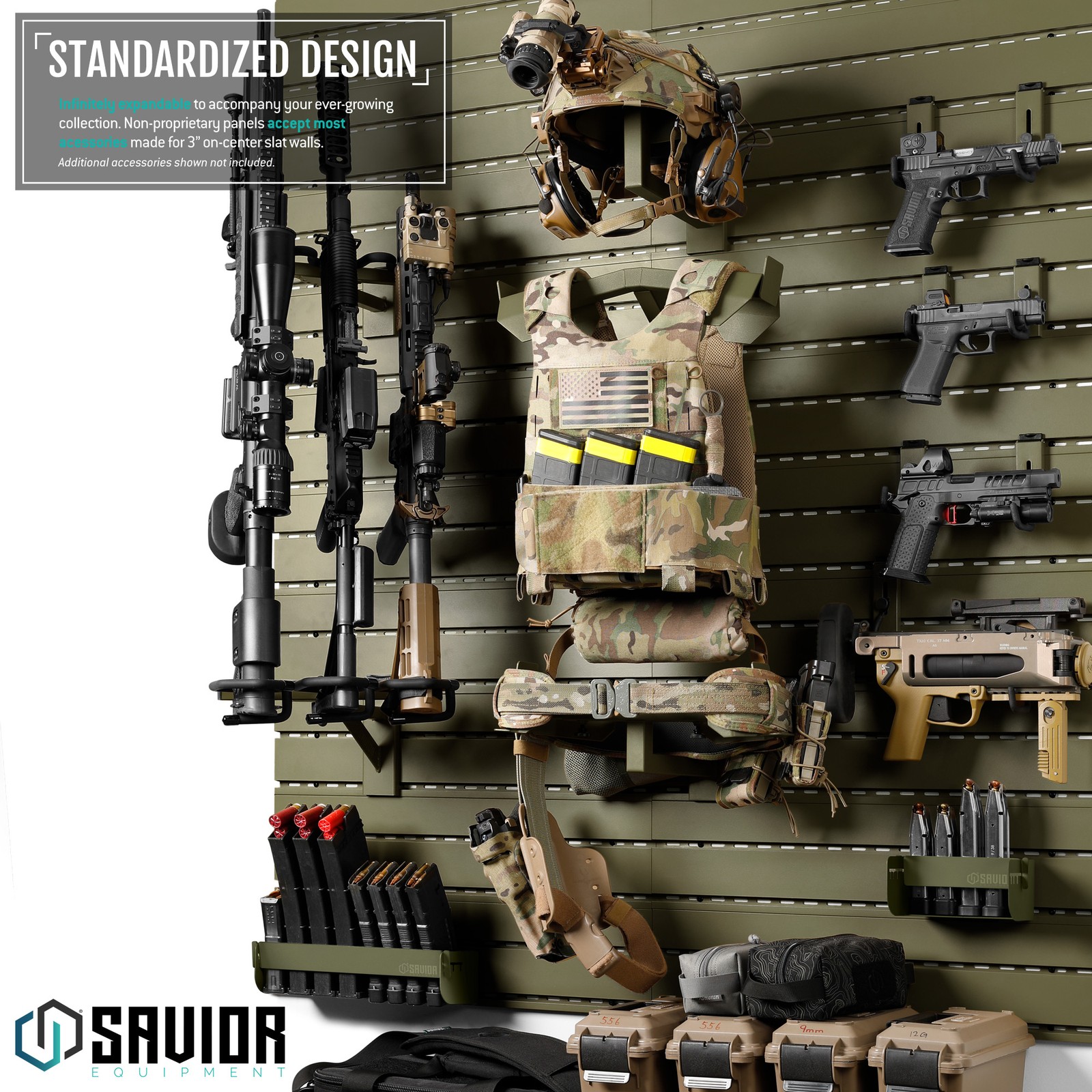 [SAVIOR] Wall Rack System Pistol/Rifle Gun Magazine Rack Mount Hook Organizer