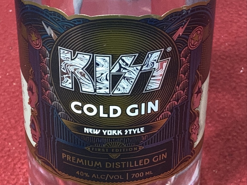 KISS COLD GIN Empty Bottle - Collectible First Edition New York Ace Frehley
