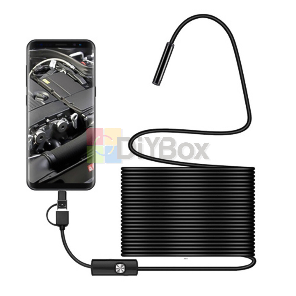 Endoscope Borescope w/ 6LED Mini Inspection USB Camera Scope Borescope 1/3.5/5m