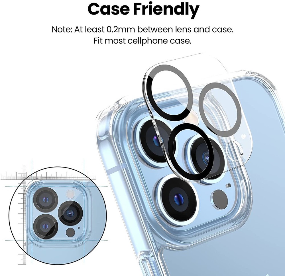 For Apple iPhone 17E /16E Camera Lens Protector Clear Black Tempered Glass Back