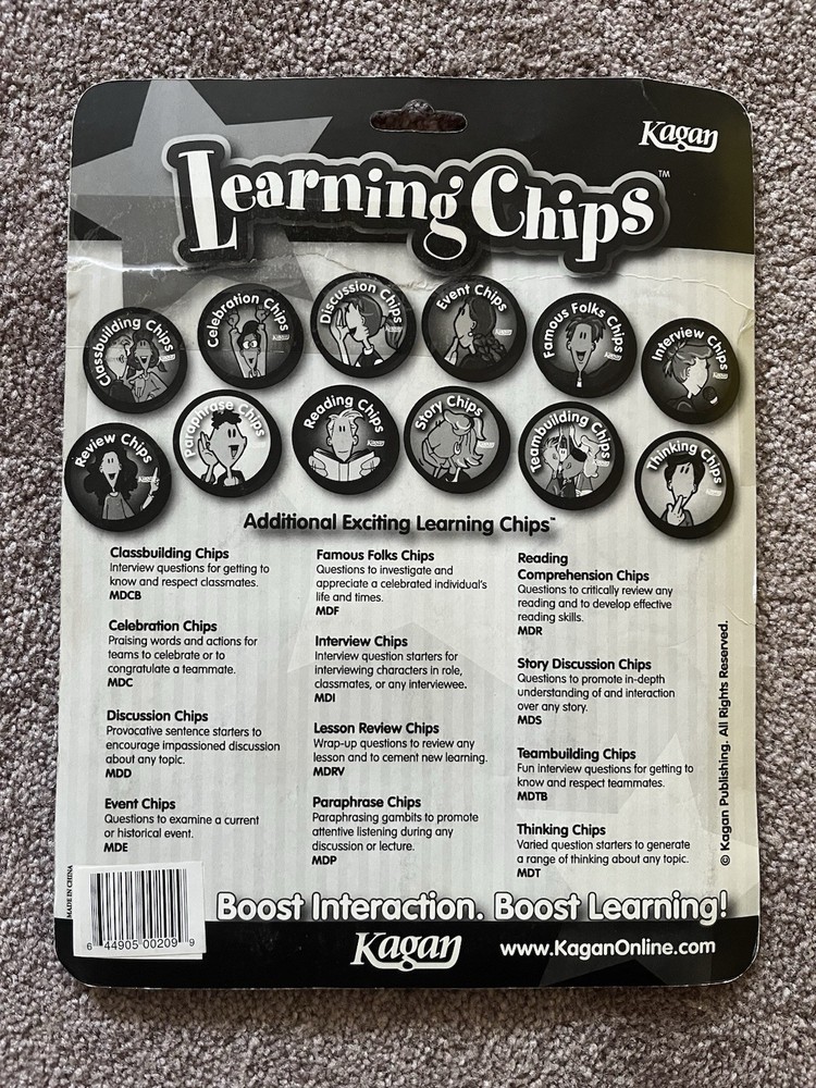 Kagan Learning Chips: Reading Comprehension New!