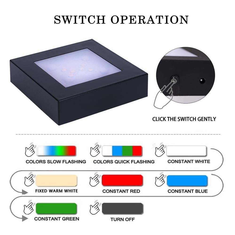 Phosok Led Multimodal Multicolor Light Stand Base Black - Square Displ