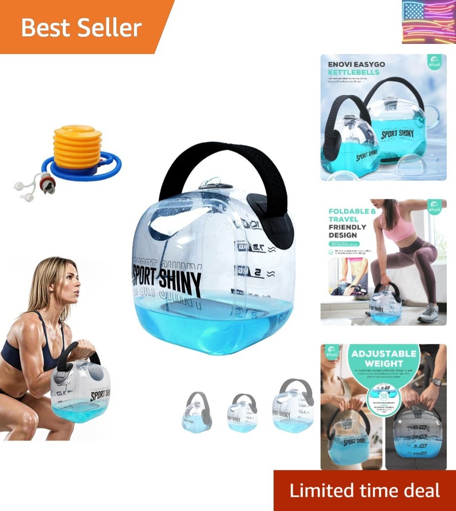 EasyGo Kettlebells, Foldable Water-Filled Kettlebell, Adjustable Kettlebell