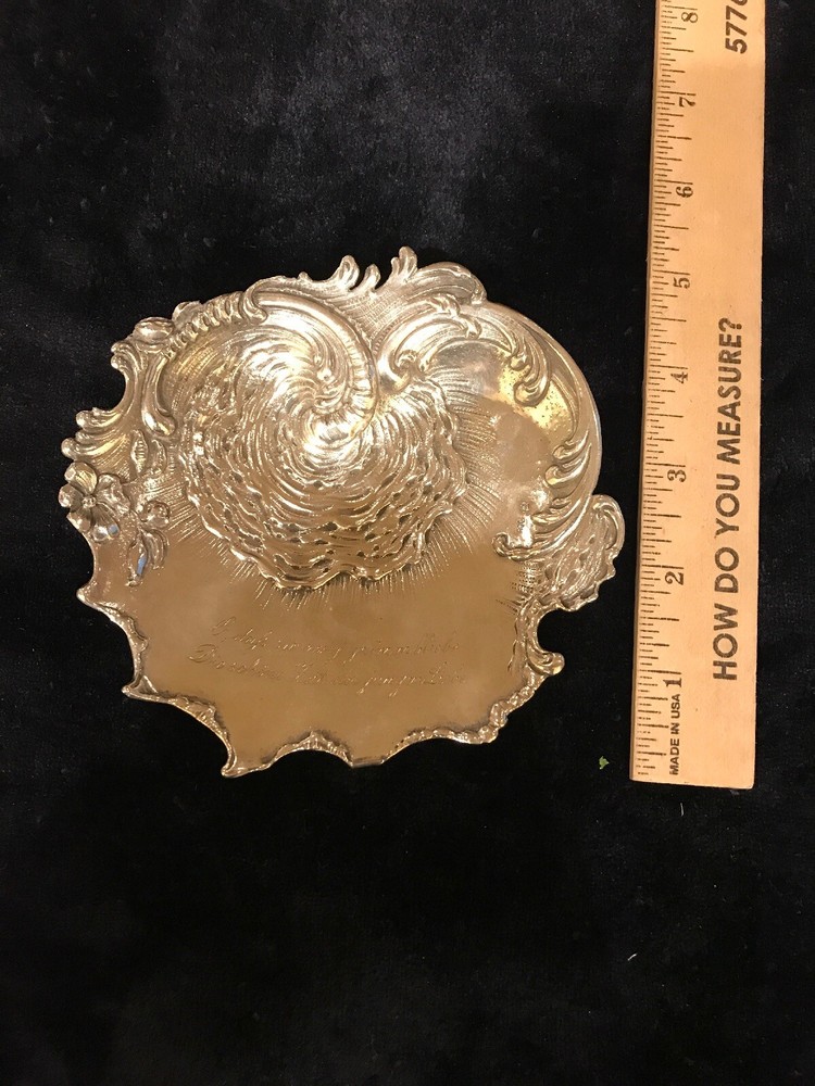 Antique 800 Silver Engraved Footed Dish
