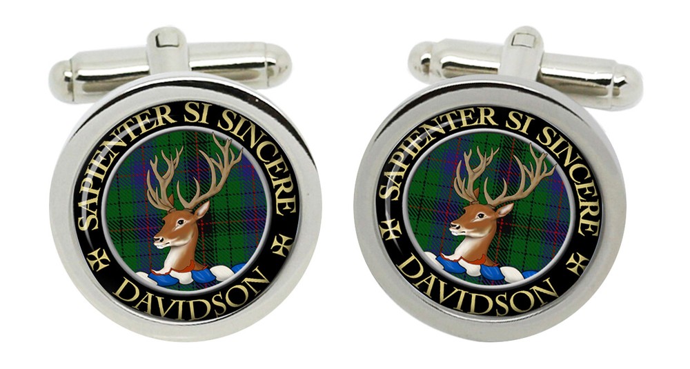 Davidson Scottish Clan Cufflinks in Chrome Box