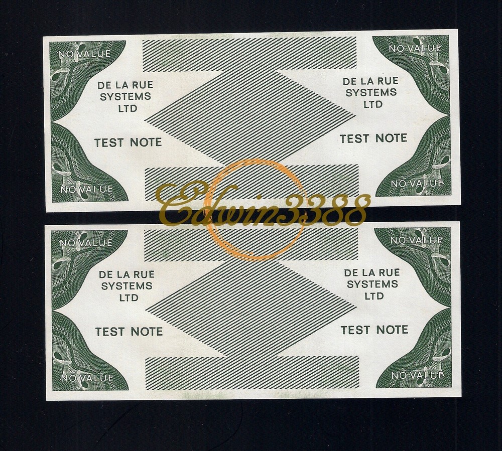 TDLR ATM USD Test Note : De La Rue Systems 1970's (UNC)