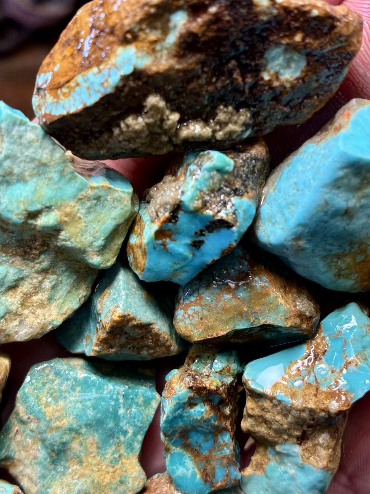 Turquoise Mountain - Kingman Blue Turquoise in Classic Red Matrix. 1 Lb.