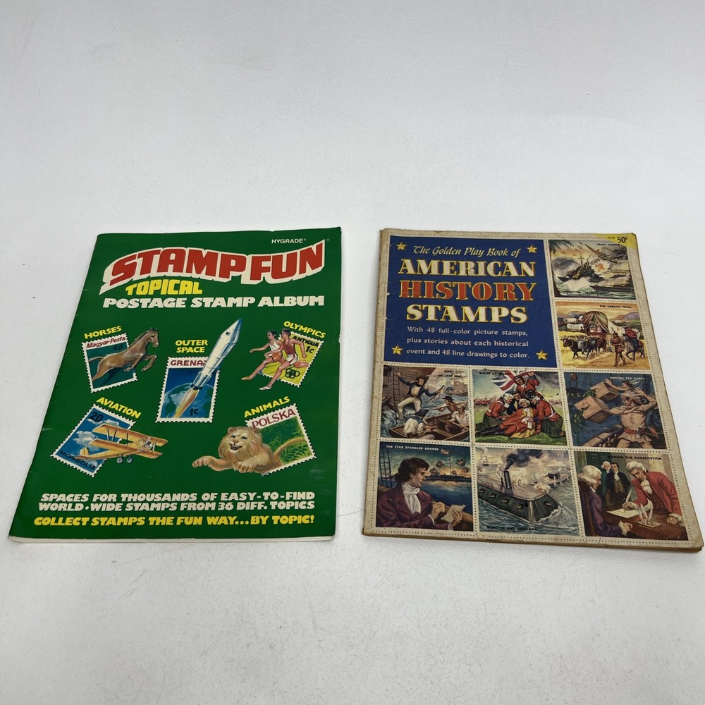 VintageRARE 1979 Topical Postage Stamp Album &1953 American History Stamps Books