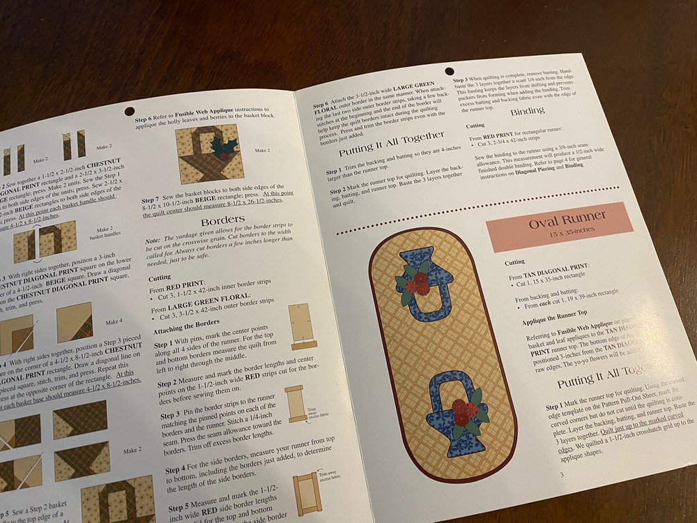 THIMBLEBERRIES BASKET BLOCK Table RUNNERS QUILT PATTERN BY LYNETTE JENSEN