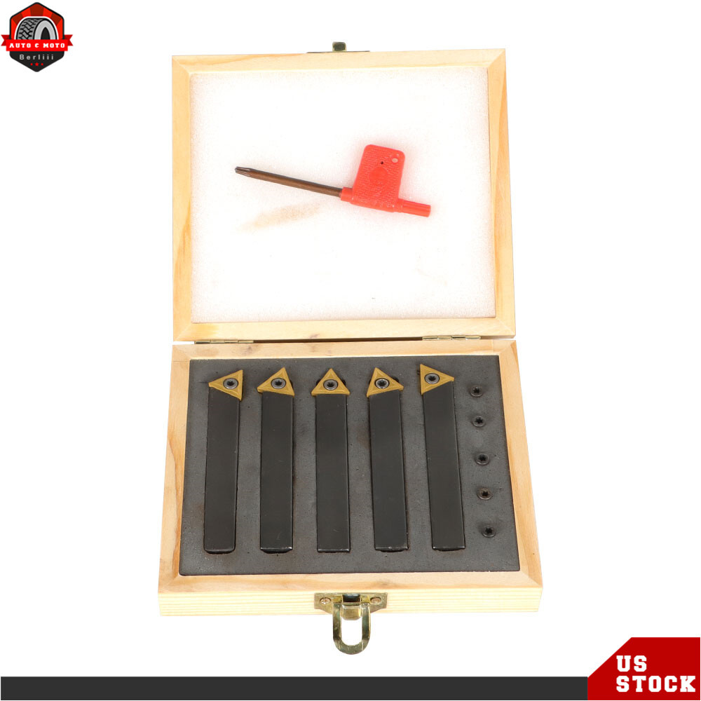 5Pack 1/2" Indexable Carbide Insert Turning Tooling Bit Holder Set For Lathe New