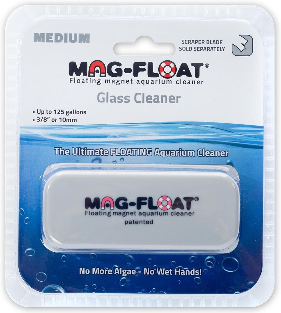 MAG-FLOAT GLASS FLOATING MAGNET AQUARIUM CLEANER MEDIUM FLOAT-125