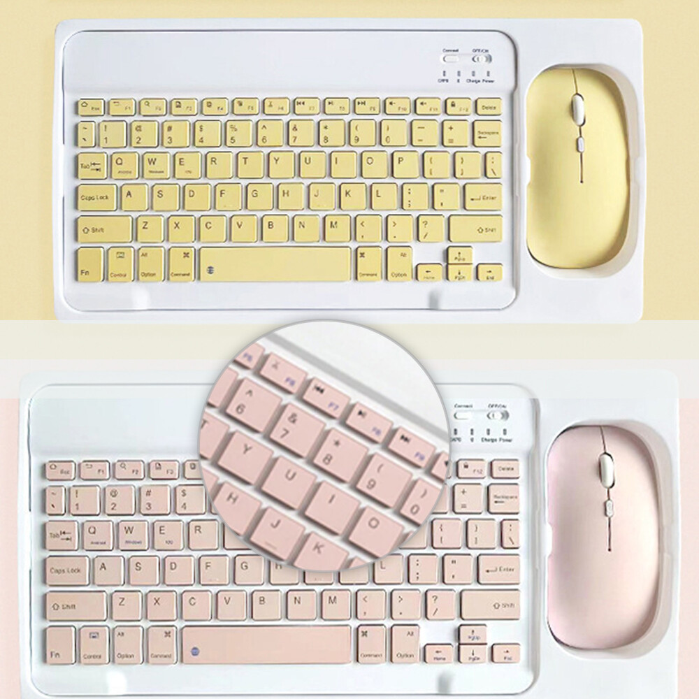 7 Colors Wireless Keyboard & Mouse Combo Bluetooth Slim Keyboard for PC/Laptop