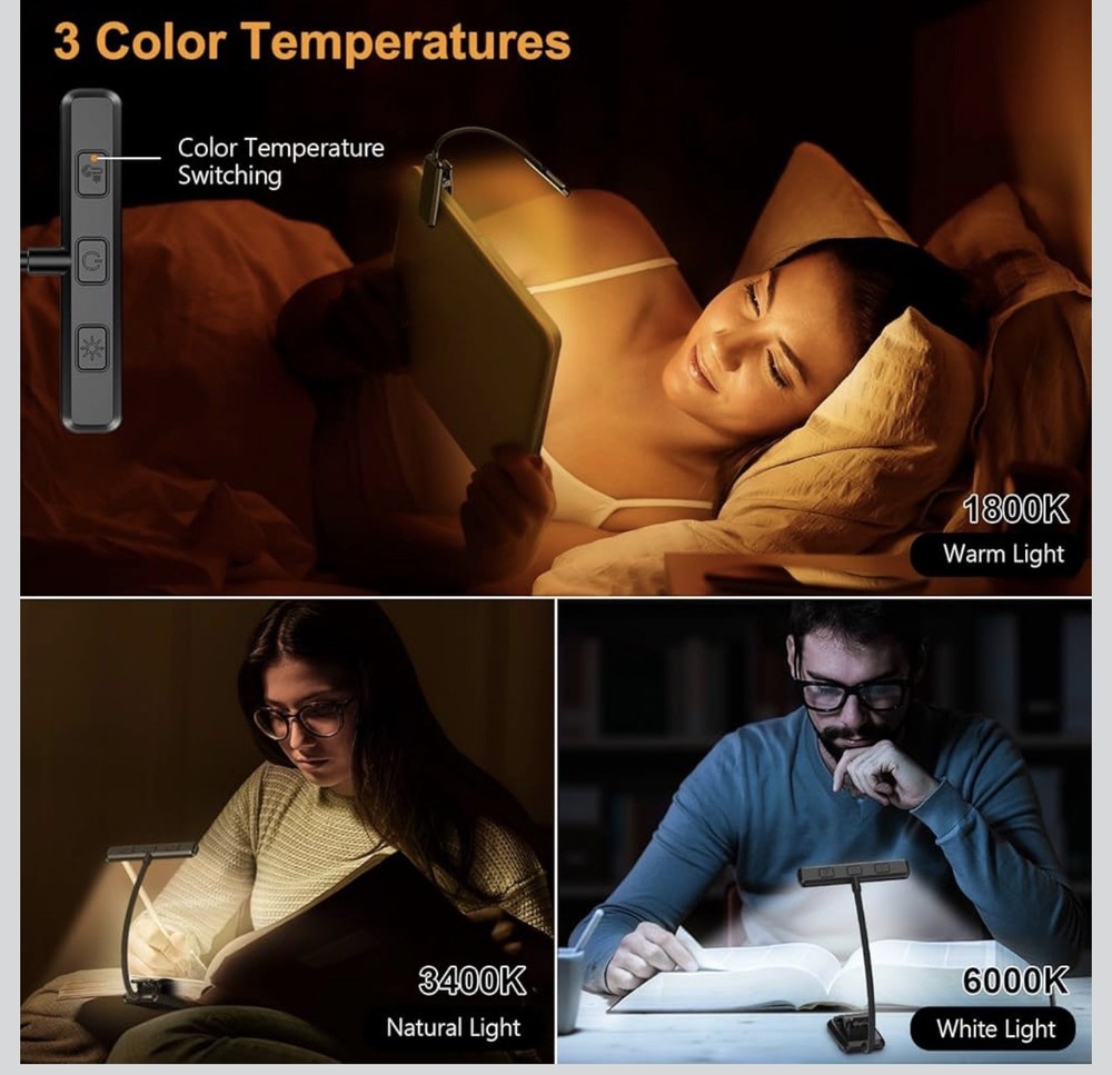 19 LED Rechargeable Book Light for Reading