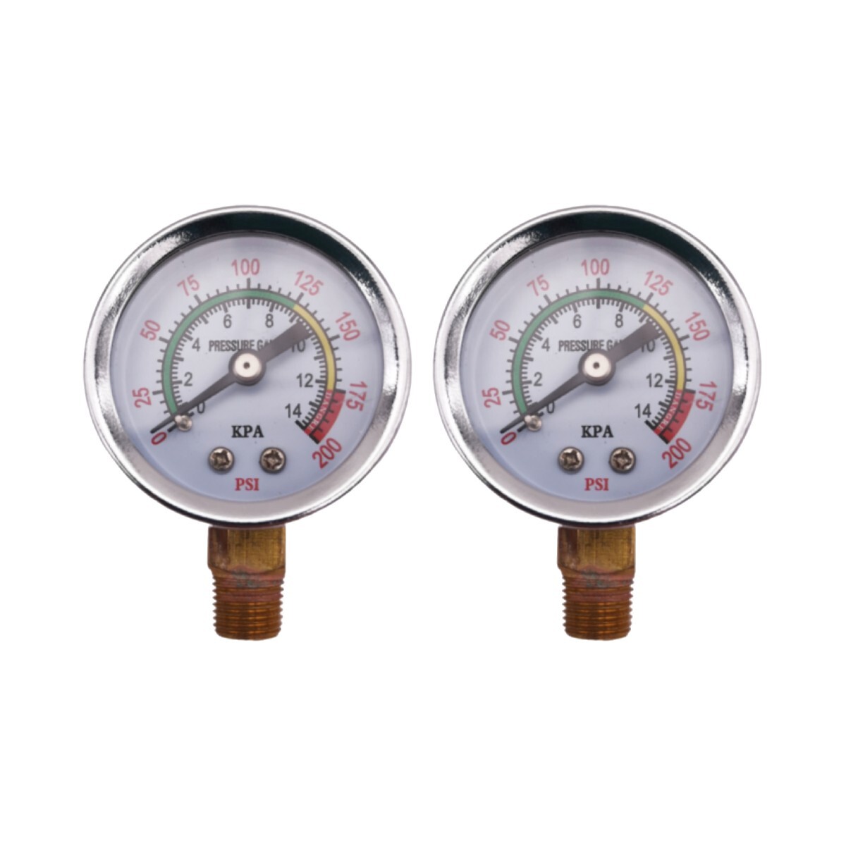 2 pcs Air Compressor Pressure Gauge 0-200 PSI 1/8" NPT Side Mount 1.5" Face