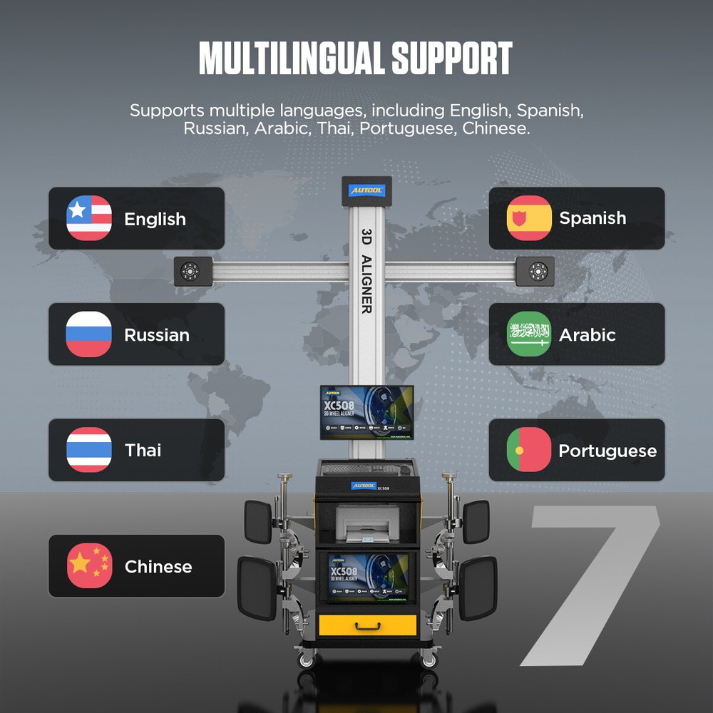 Fully Automatic Wheel Alignment Machine 3D Tire Aligner Dual Screen + Printer