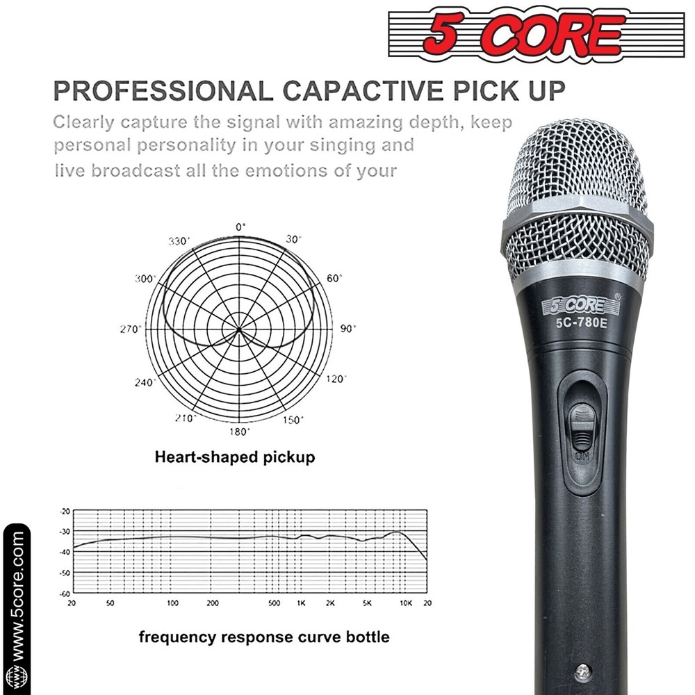 5Core XLR Microphone Dynamic Mic Karaoke Singing Studio Microfono Handheld Mics
