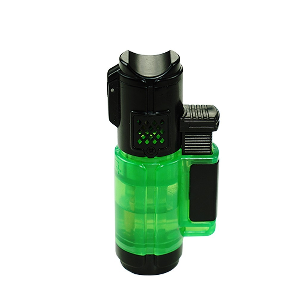 Triple Jet Flame Torch Lighter Refillable Lockable Windproof W/ Cigar Puncher